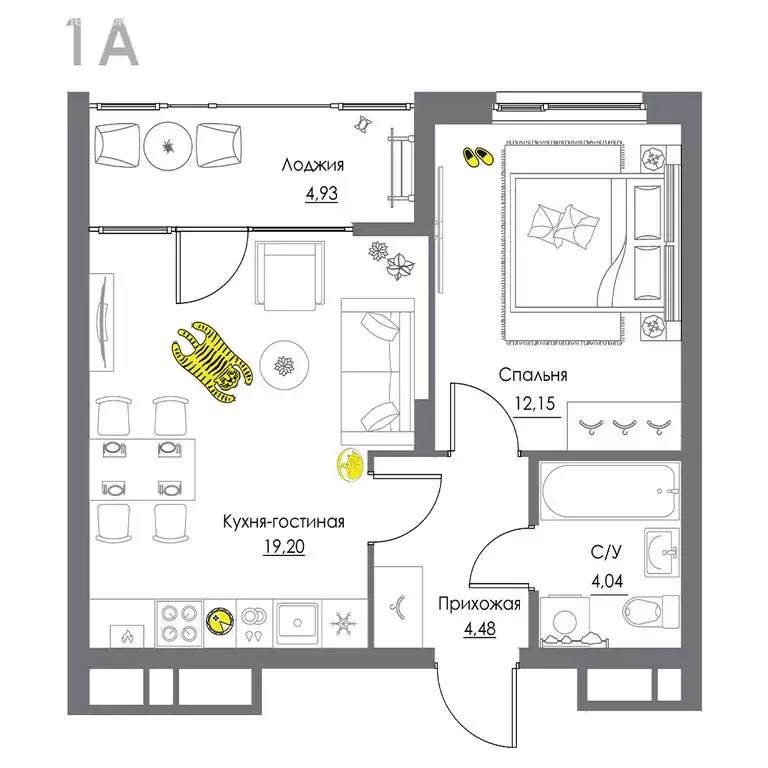1-комнатная квартира: Тульская область, Щёкино, Ясенковский проезд, 17 ... - Фото 1