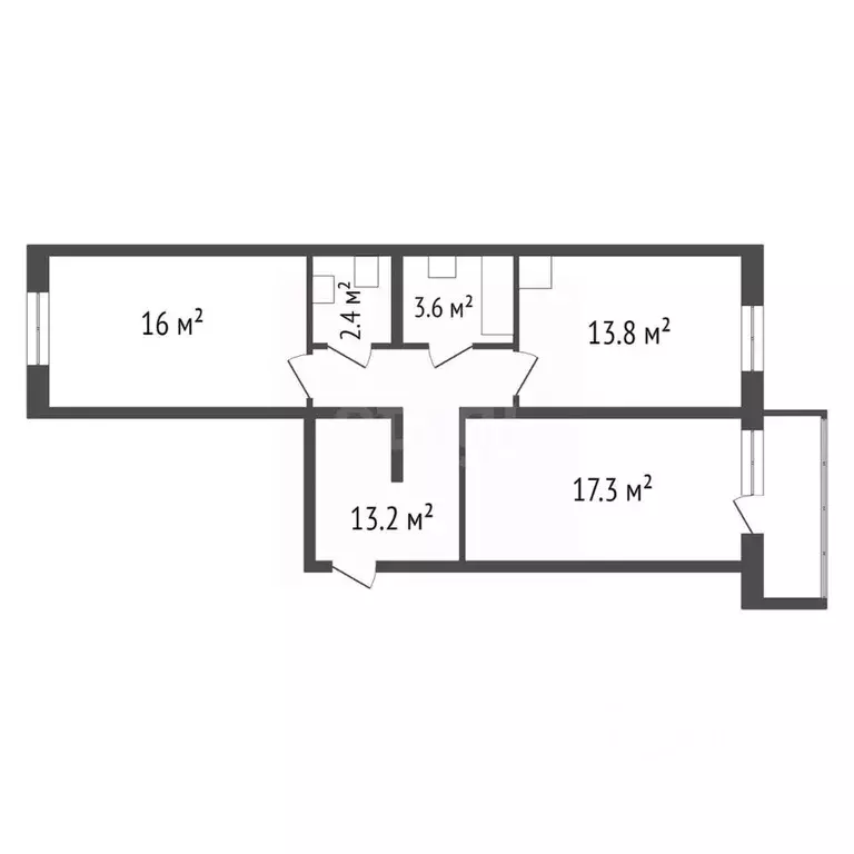 2-к кв. Красноярский край, Красноярск Парусная ул., 7 (66.7 м) - Фото 1