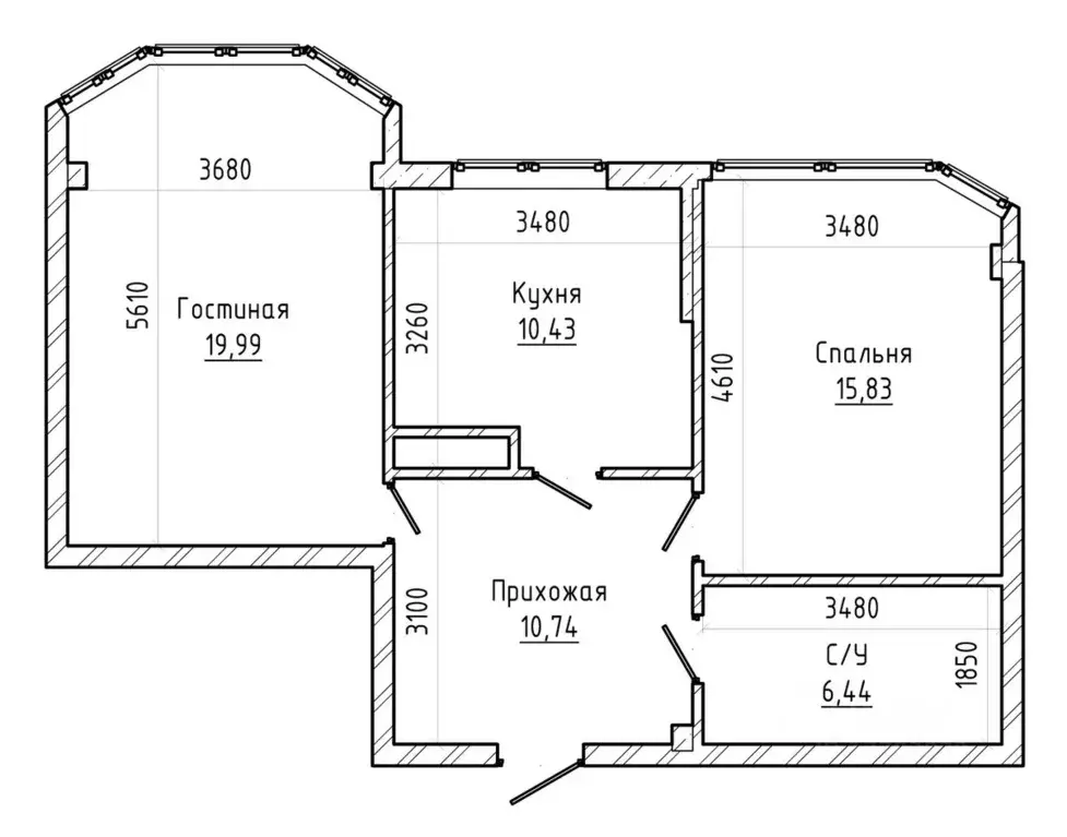 2-к кв. Кабардино-Балкария, Нальчик ул. Шарданова (64.2 м) - Фото 2