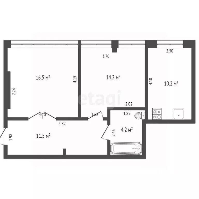 2-к кв. Нижегородская область, Выкса городской округ, Шиморское рп ... - Фото 1