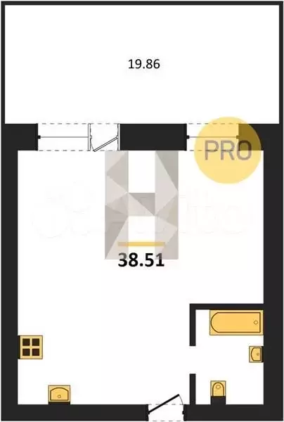 2-к. квартира, 38,5 м, 1/4 эт. - Фото 0