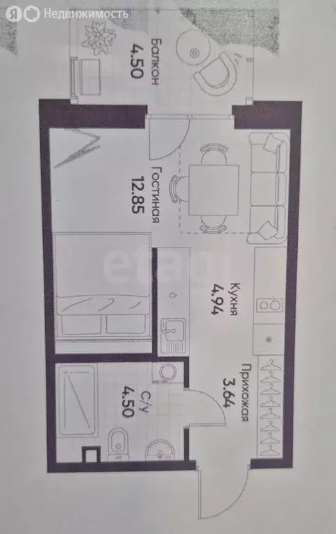 Квартира-студия: Казань, улица Гаврилова, 7к1 (26 м) - Фото 1