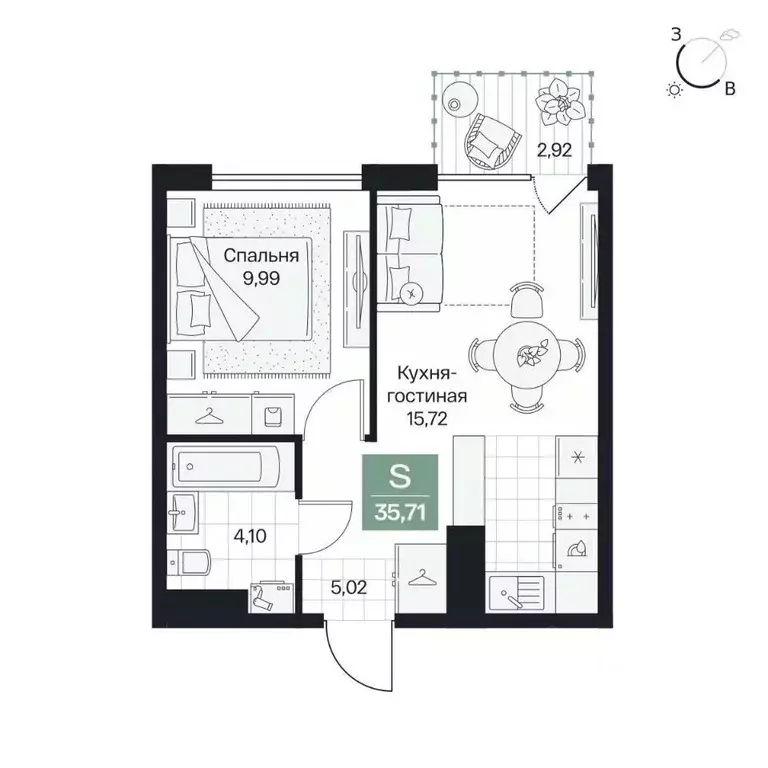 1-к кв. Волгоградская область, Волгоград просп. Имени В.И. Ленина, 59Г ... - Фото 1