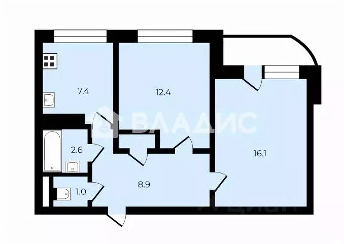 2-к кв. Санкт-Петербург просп. Культуры, 24К1 (49.0 м) - Фото 2
