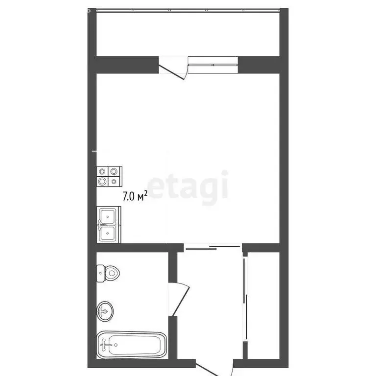 Квартира-студия: Абакан, улица Некрасова, 45 (30 м) - Фото 1