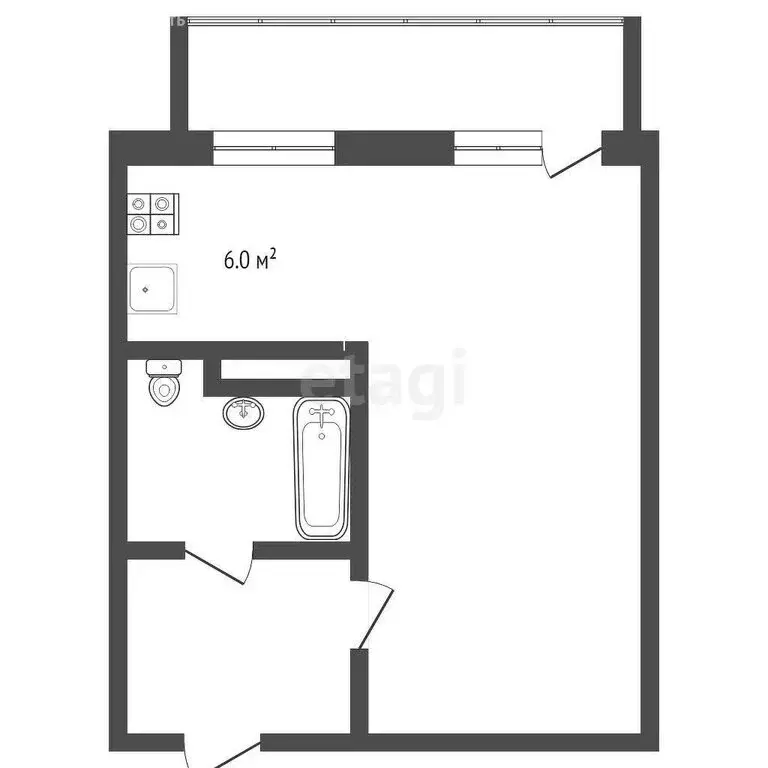 Квартира-студия: Тюмень, Велижанская улица, 66 (31 м) - Фото 1