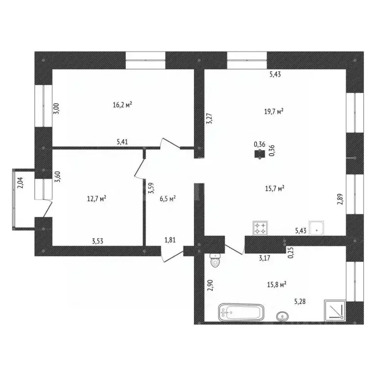 3-к кв. Башкортостан, Уфа ул. Октябрьской Революции, 7/1 (86.6 м) - Фото 2