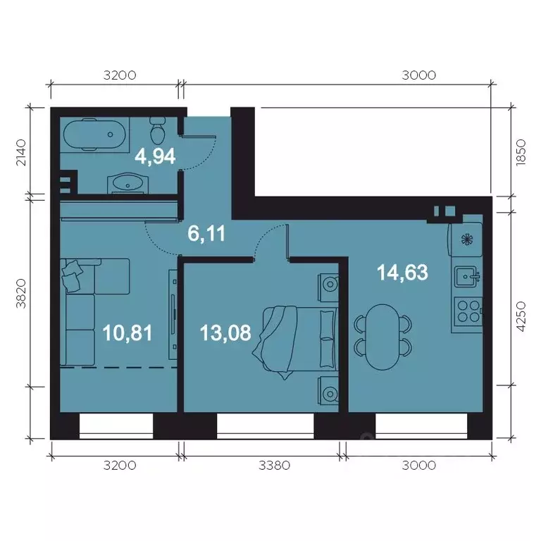 2-к кв. Иркутская область, Иркутск наб. Верхняя, 137 (52.32 м) - Фото 1