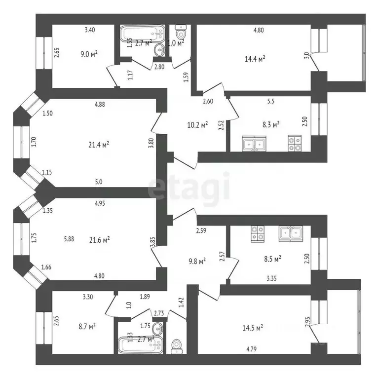 4-к кв. Мордовия, Саранск Демократическая ул., 48 (134.0 м) - Фото 1