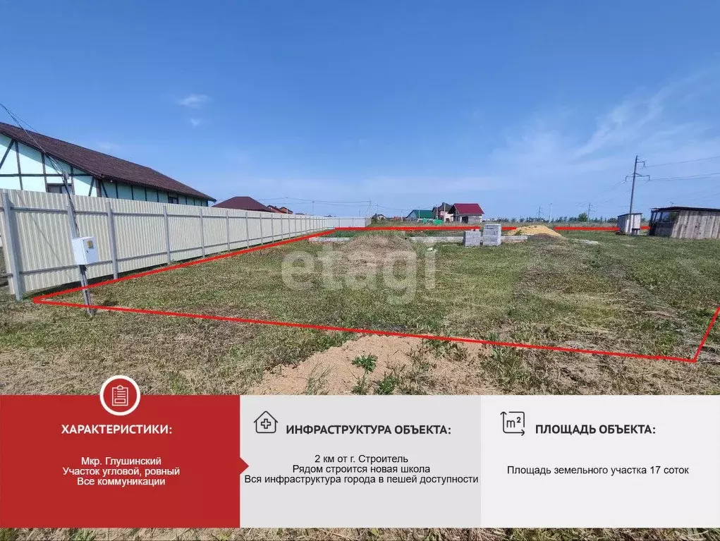 Участок в Белгородская область, Строитель Яковлевский городской округ, ... - Фото 0