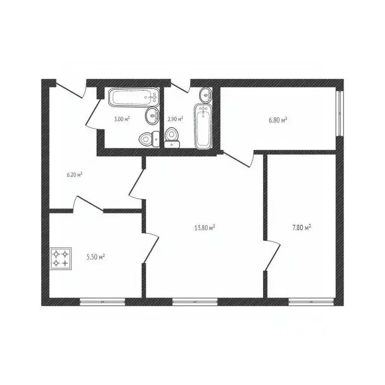 3-к кв. Брянская область, Брянск ул. 2-я Мичурина, 1А/1 (43.1 м) - Фото 2