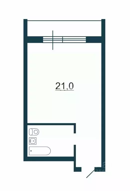 Студия Новосибирская область, Новосибирск ул. Виктора Уса, 4 (21.0 м) - Фото 2