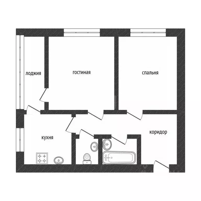 2-к кв. Смоленская область, Смоленск ул. Кирова, 8А (55.8 м) - Фото 1