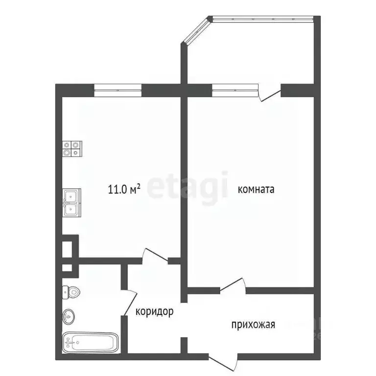 1-к кв. Ханты-Мансийский АО, Сургут ул. Семена Билецкого, 1 (43.2 м) - Фото 1