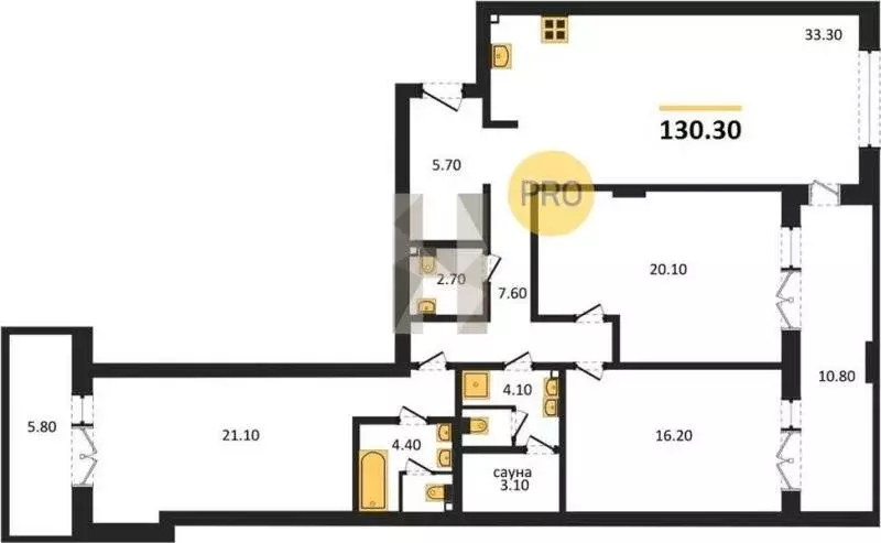 3-комнатная квартира: Калининград, ул. Молодой Гвардии (127 м) - Фото 1