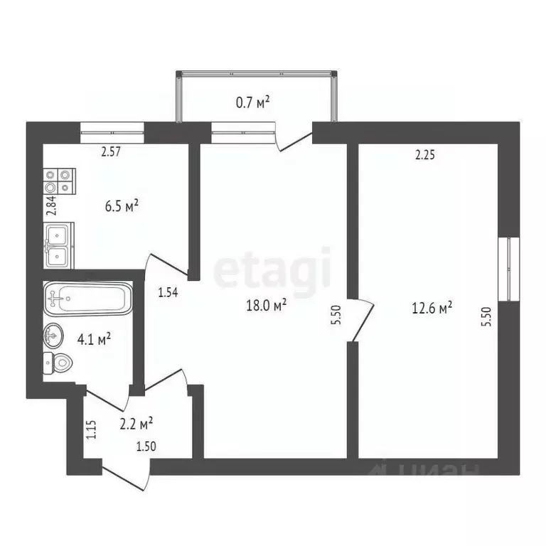 2-к кв. Крым, Евпатория ул. Казаса, 9 (42.2 м) - Фото 1