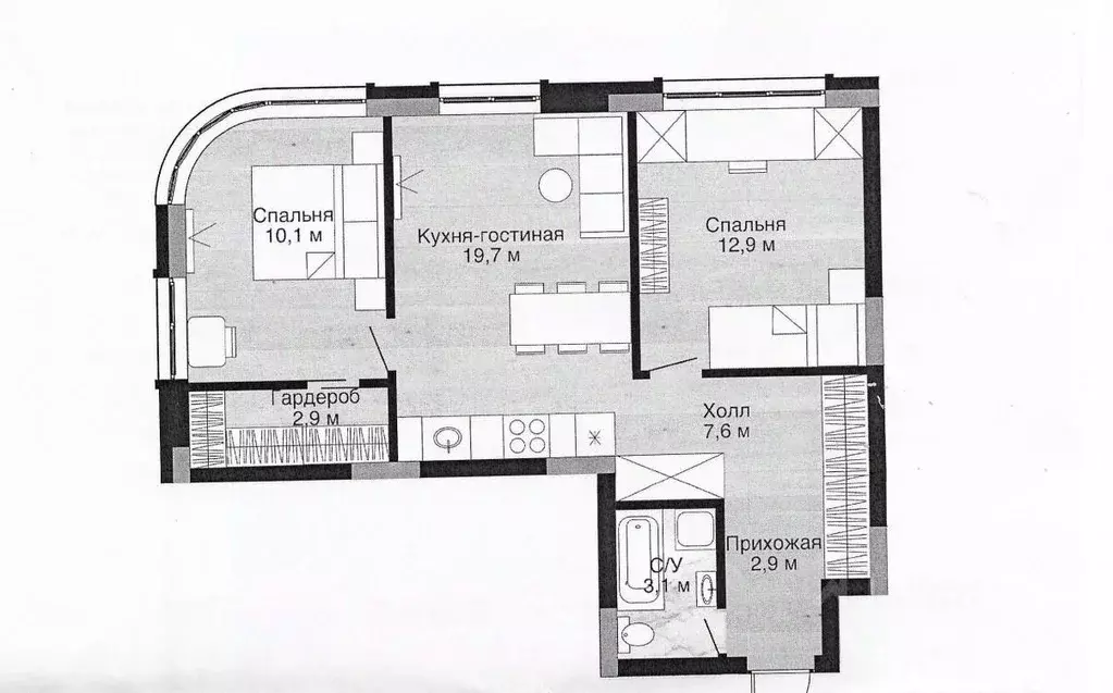 3-к кв. Кемеровская область, Кемерово ул. Дружбы, 17 (60.6 м) - Фото 1