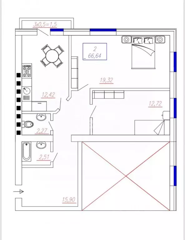 2-к кв. Краснодарский край, Краснодар Музыкальный мкр, ул. Имени ... - Фото 2