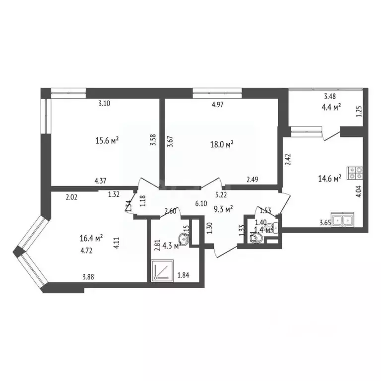 3-к кв. Краснодарский край, Анапа ш. Супсехское, 47к2 (84.5 м) - Фото 1