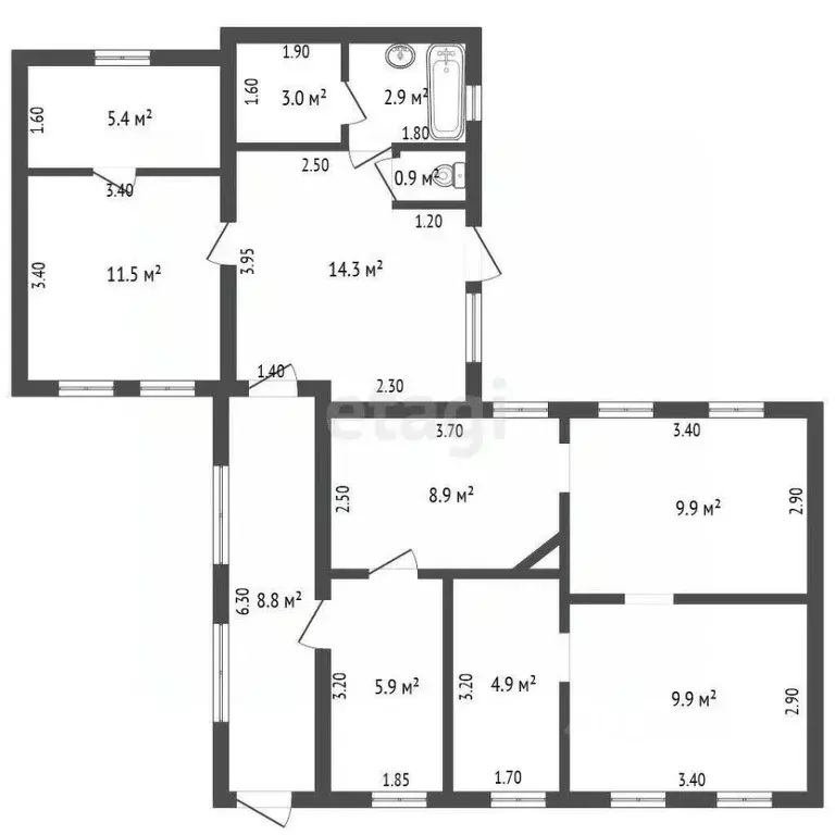 Дом в Ростовская область, Багаевская ст-ца ул. Спартака (86 м) - Фото 2