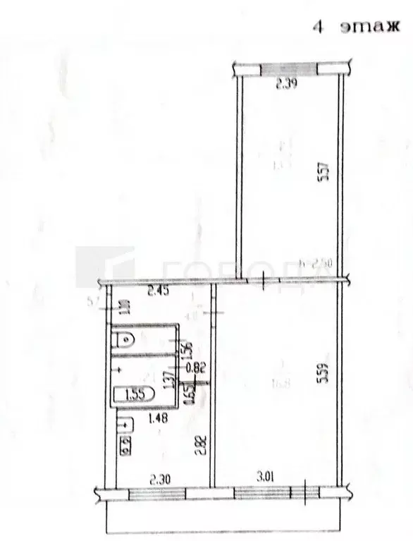 2-к кв. Алтайский край, Барнаул ул. Малахова, 70/200 (42.0 м) - Фото 1