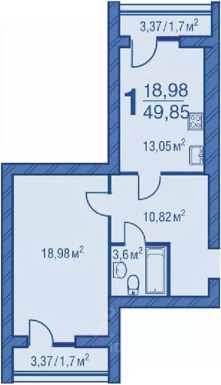 1-к кв. Ярославская область, Ярославский муниципальный округ, пос. ... - Фото 1