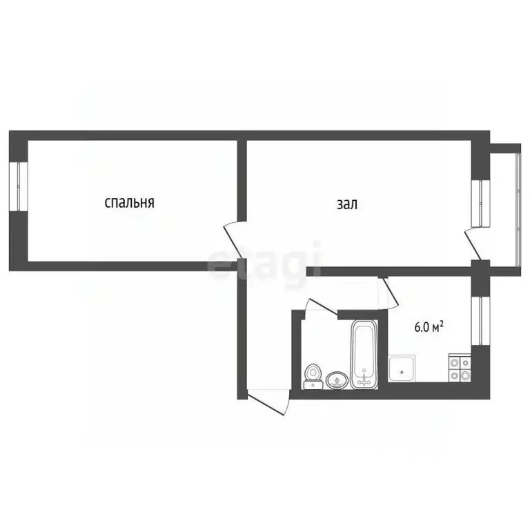2-к кв. Тамбовская область, Тамбов ул. Володарского, 2 (44.7 м) - Фото 1