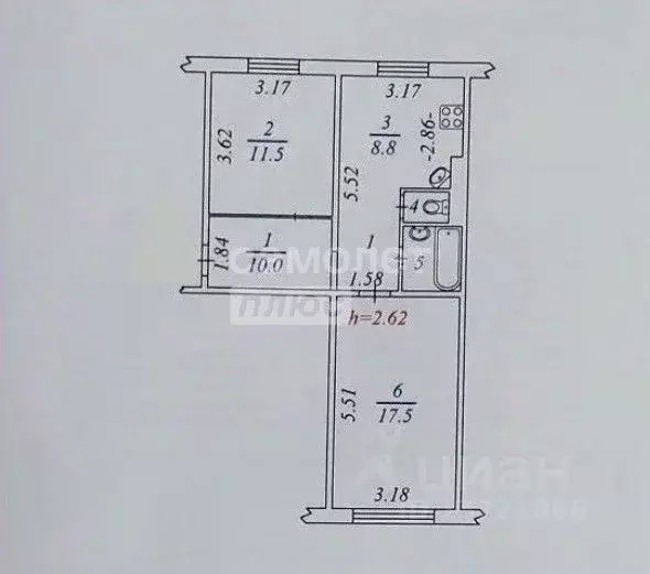 2-к кв. Ямало-Ненецкий АО, Ноябрьск просп. Мира, 82 (51.3 м) - Фото 2