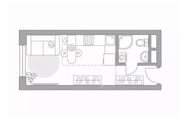 Студия Московская область, Балашиха ул. Дмитриева, 10 (19.33 м) - Фото 1