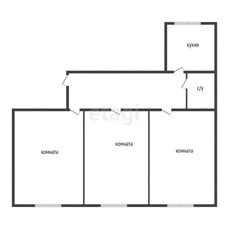 3-комнатная квартира: Белгород, улица Мокроусова, 5 (60 м) - Фото 1