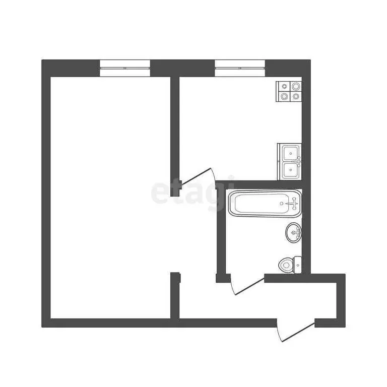 1-комнатная квартира: Тюмень, проезд Геологоразведчиков, 23 (29.8 м) - Фото 1