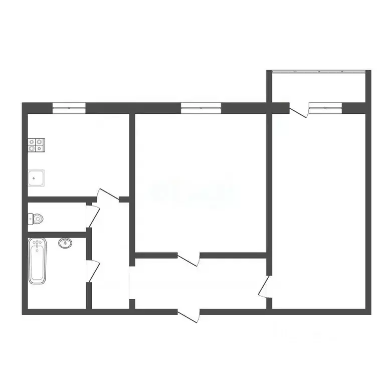 2-к кв. Тульская область, Тула ул. Кауля, 6 (43.7 м) - Фото 1