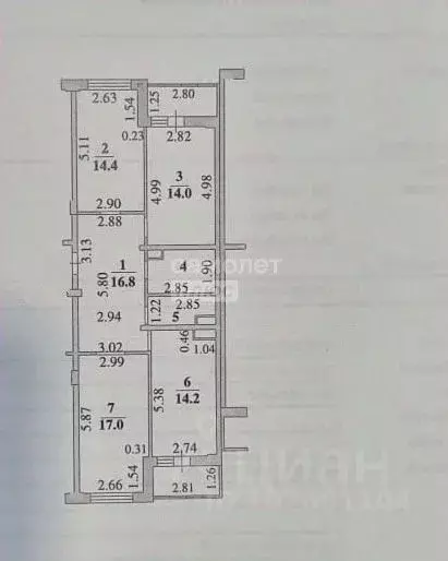 3-к кв. Липецкая область, Липецк ул. С.С. Бехтеева, 9 (91.4 м) - Фото 2