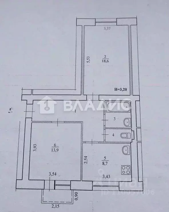 2-к кв. Волгоградская область, Волгоград ул. Таращанцев, 13 (56.6 м) - Фото 2