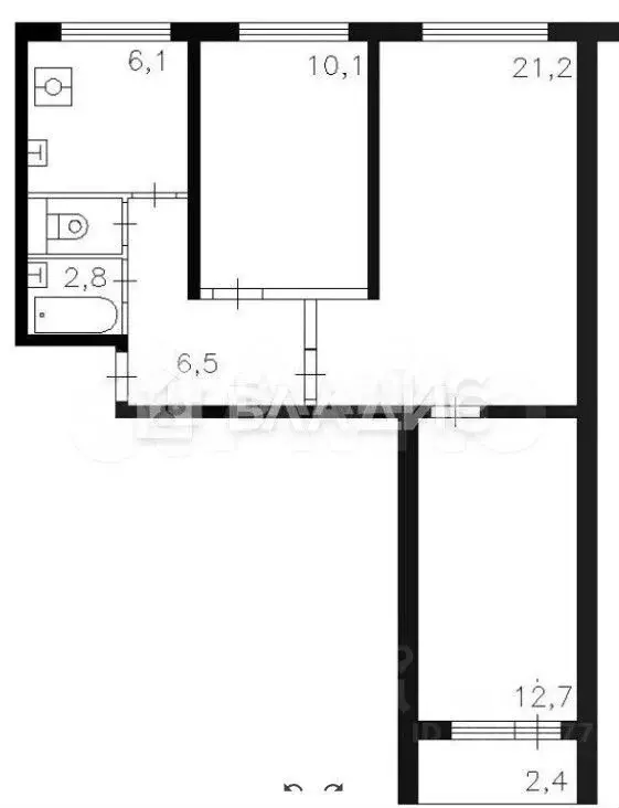 3-к. квартира, 60 м, 9/9 эт. - Фото 0