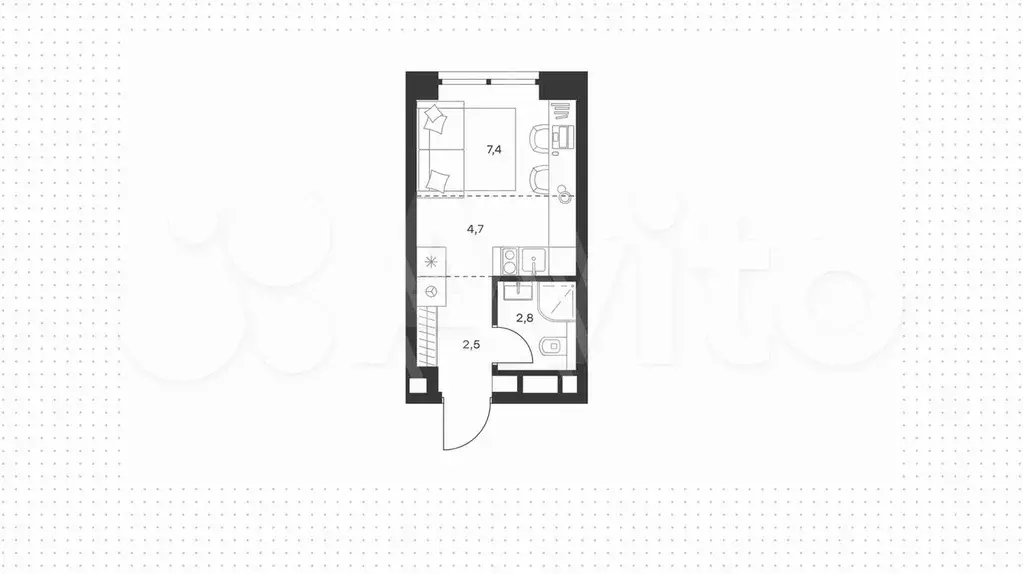 Квартира-студия, 18 м, 11/33 эт. - Фото 0