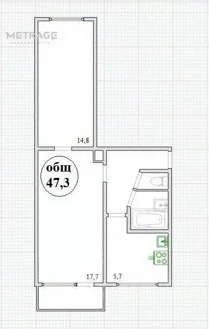 2-к кв. Новосибирская область, Новосибирск ул. Гаранина, 17 (47.3 м) - Фото 1