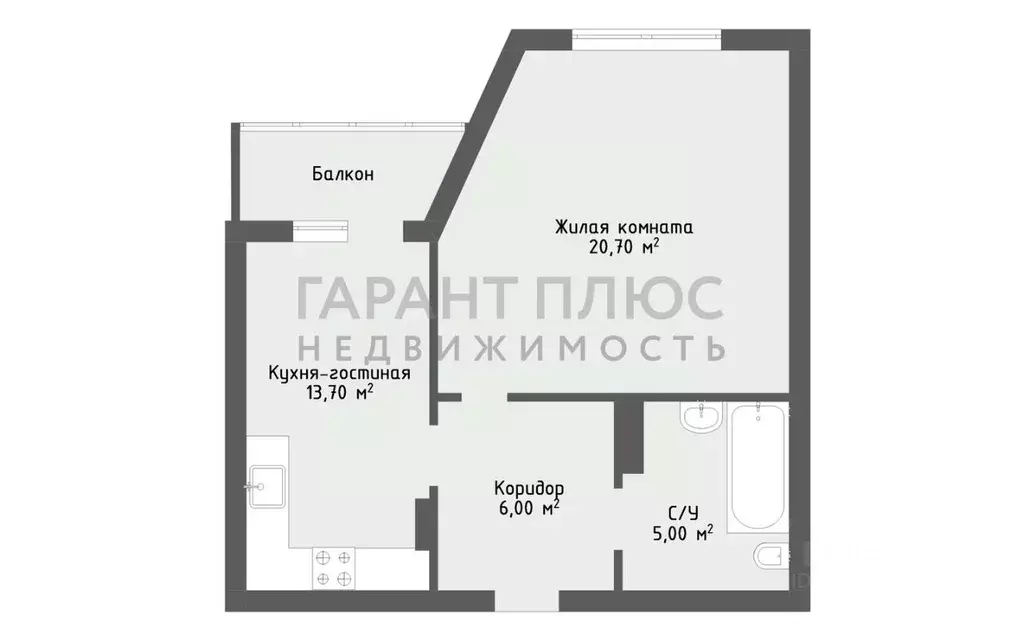 1-к кв. Липецкая область, Липецк ул. А.Г. Стаханова, 77к1 (48.6 м) - Фото 2