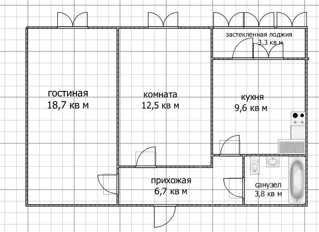 2-к кв. Башкортостан, Уфа ул. Кирова, 130 (52.2 м) - Фото 2