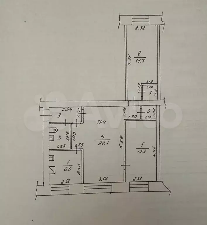 3-к. квартира, 56,1 м, 2/5 эт. - Фото 0