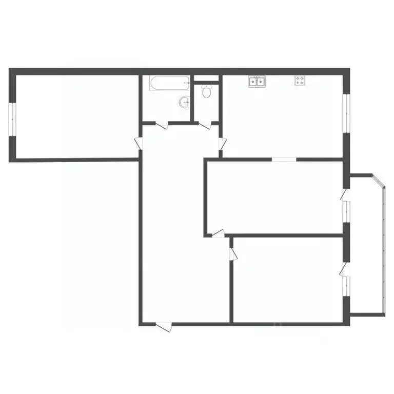 3-к кв. Тюменская область, Тюмень ул. Пермякова, 68к1 (93.0 м) - Фото 2