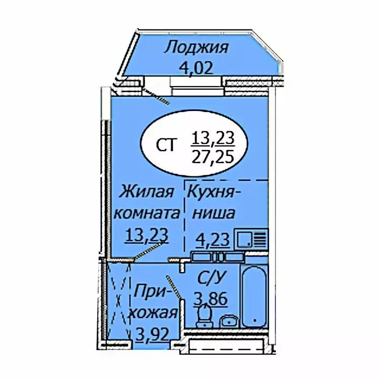 Квартира-студия: Новосибирск, 2-я Воинская улица, 53 (27.25 м) - Фото 1
