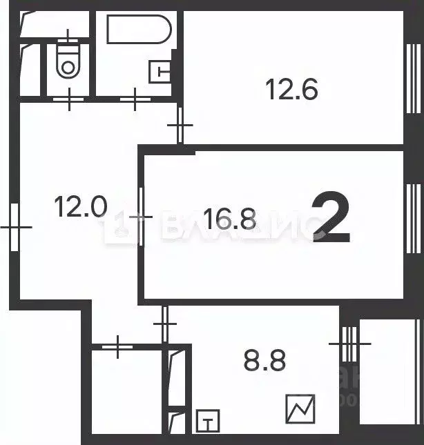 2-к кв. Москва Волгоградский просп., 97К3 (56.8 м) - Фото 1