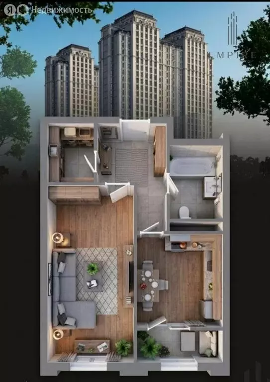 1-комнатная квартира: Грозный, Старопромысловское шоссе, 8 (50 м) - Фото 2