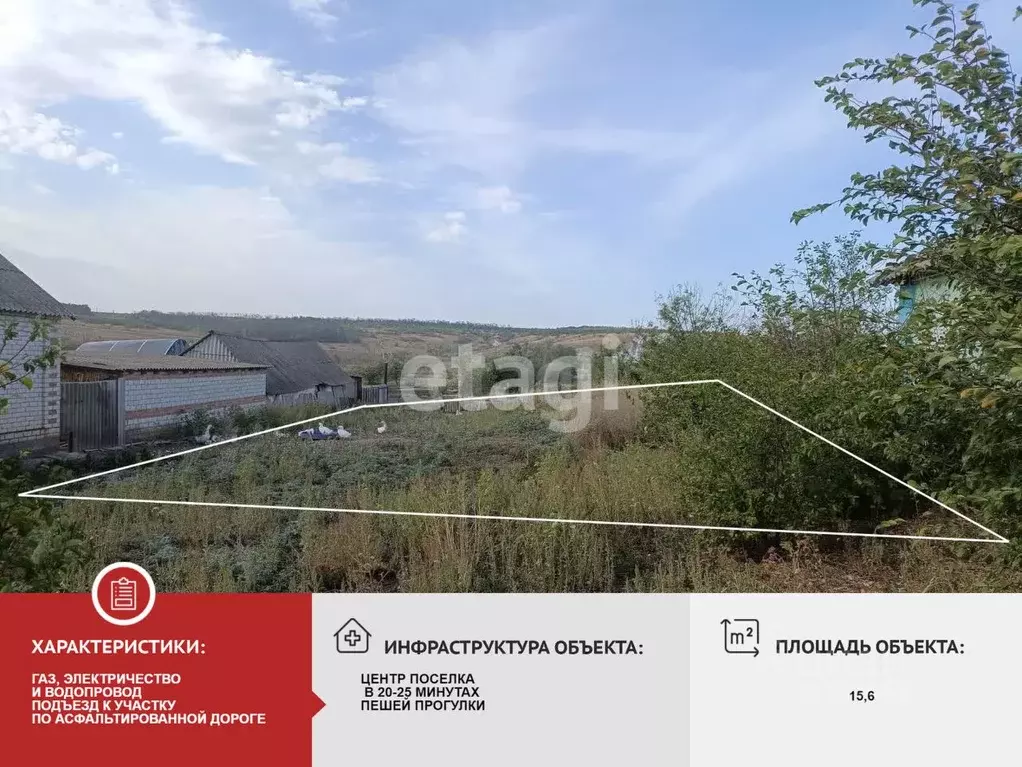 Участок в Белгородская область, Вейделевка рп ул. Пролетарская (15.6 ... - Фото 2