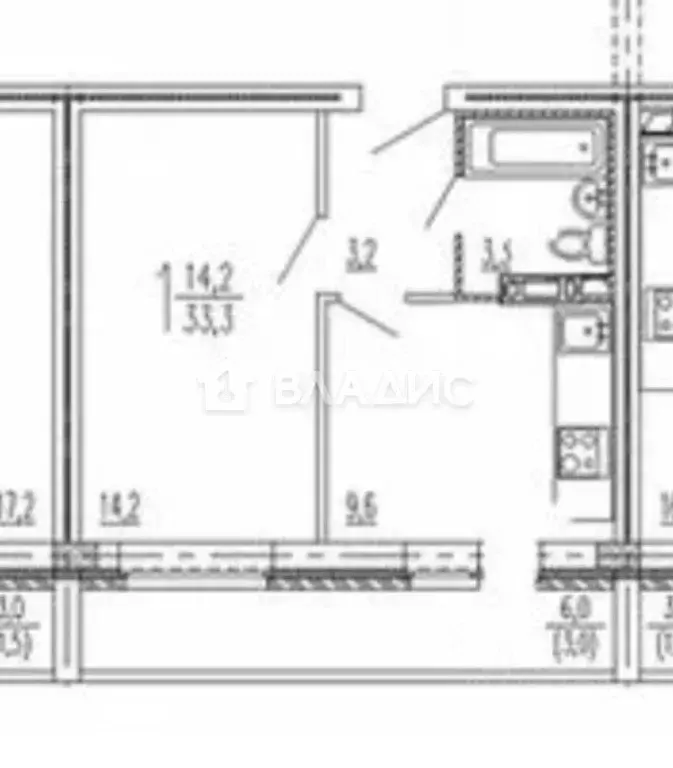 1-к кв. Пензенская область, Пенза Ладожская ул., 114 (38.1 м) - Фото 2