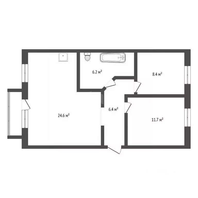 3-к кв. Амурская область, Сковородино ул. Победы, 2 (56.0 м) - Фото 2