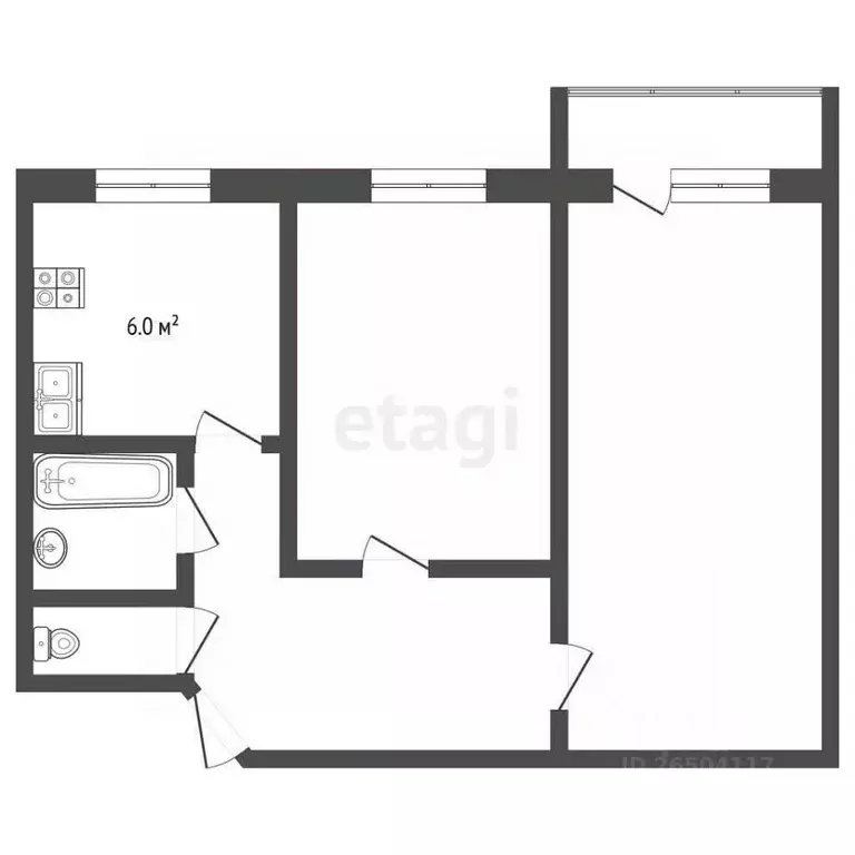 2-к кв. Севастополь ул. Репина, 28 (41.3 м) - Фото 2