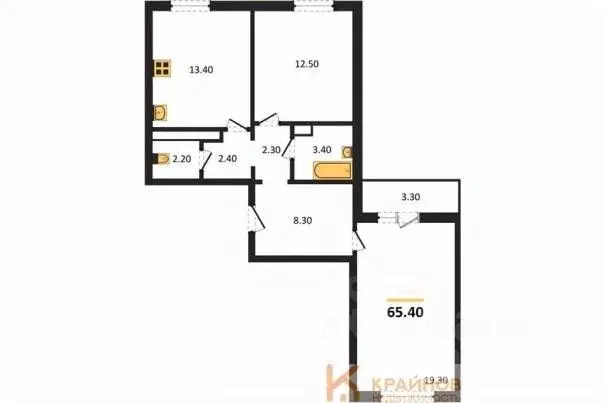 2-к кв. Воронежская область, Воронеж ул. Шидловского, 22 (65.4 м) - Фото 0