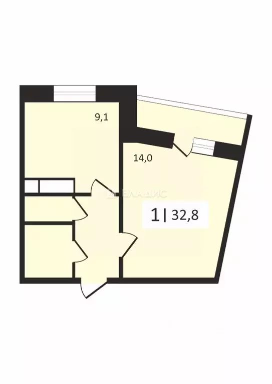 1-к кв. Московская область, Красногорск городской округ, Сабурово пгт ... - Фото 2